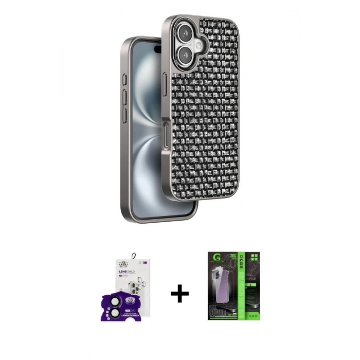 MARSİLYAN™- iPhone 16 Kılıf Siluet Form Serisi - Şeffaf 360 Full Body Arka Koruyucu + Bilvis Titan Kamera Lens - SH
