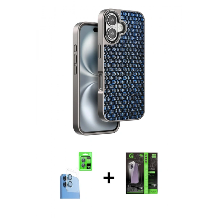 MARSİLYAN™- iPhone 16 Kılıf Siluet Form Serisi - Şeffaf 360 Full Body Arka Koruyucu + Raze Metal Kamera Lens - LT