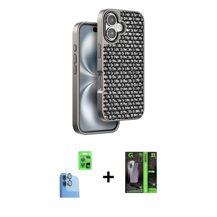 MARSİLYAN™- iPhone 16 Kılıf Siluet Form Serisi - Şeffaf 360 Full Body Arka Koruyucu + Raze Metal Kamera Lens - LT