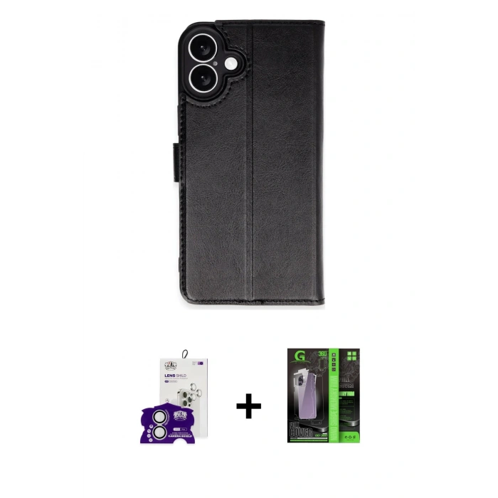 MARSİLYAN™- iPhone 16 Kılıf Siluet Işık Serisi - Şeffaf 360 Full Body Arka Koruyucu + Bilvis Titan Kamera Lens - GS