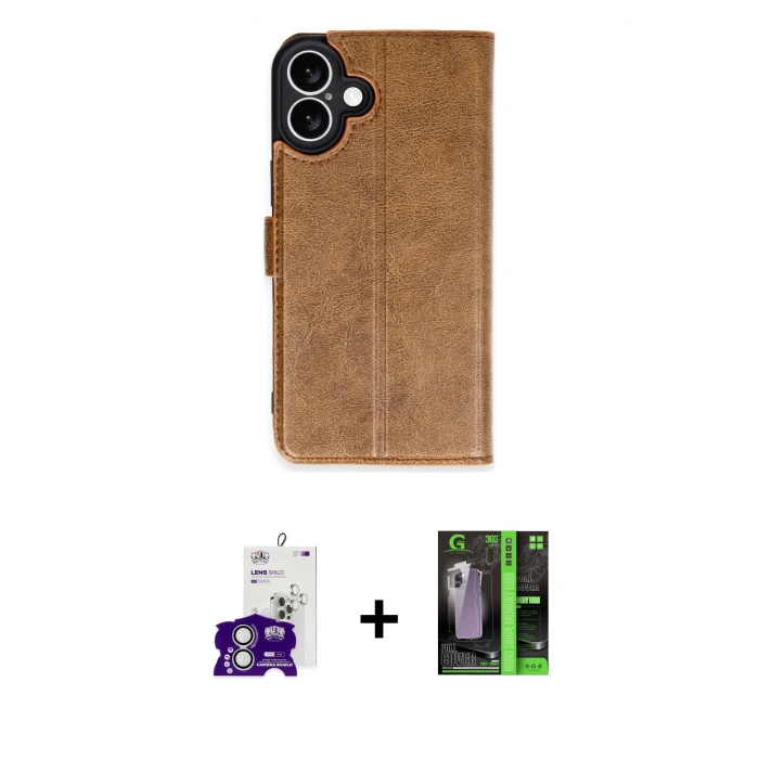 MARSİLYAN™- iPhone 16 Kılıf Siluet Işık Serisi - Şeffaf 360 Full Body Arka Koruyucu + Bilvis Titan Kamera Lens - GS