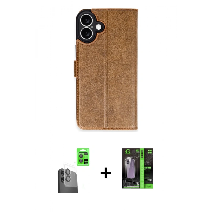 MARSİLYAN™- iPhone 16 Kılıf Siluet Işık Serisi - Şeffaf 360 Full Body Arka Koruyucu + Raze Metal Kamera Lens - SH