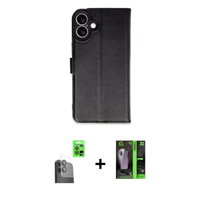 MARSİLYAN™- iPhone 16 Kılıf Siluet Işık Serisi - Şeffaf 360 Full Body Arka Koruyucu + Raze Metal Kamera Lens - SH