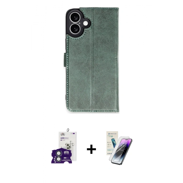 MARSİLYAN™- iPhone 16 Kılıf Siluet Işık Serisi - Şeffaf Pasifik Cam Ekran Koruyucu + Bilvis Titan Kamera Lens - YL