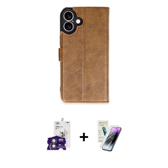 MARSİLYAN™- iPhone 16 Kılıf Siluet Işık Serisi - Şeffaf Pasifik Cam Ekran Koruyucu + Bilvis Titan Kamera Lens - YL