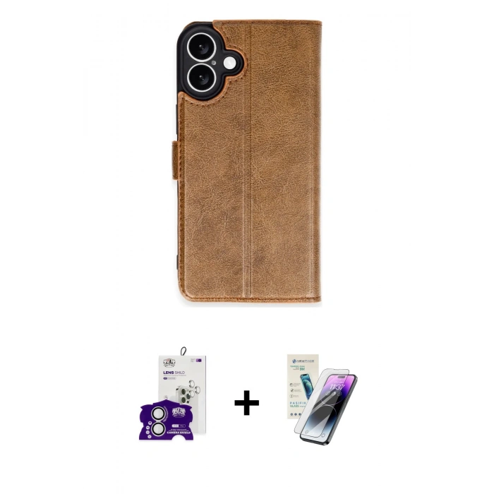 MARSİLYAN™- iPhone 16 Kılıf Siluet Işık Serisi - Şeffaf Pasifik Cam Ekran Koruyucu + Bilvis Titan Kamera Lens - GS