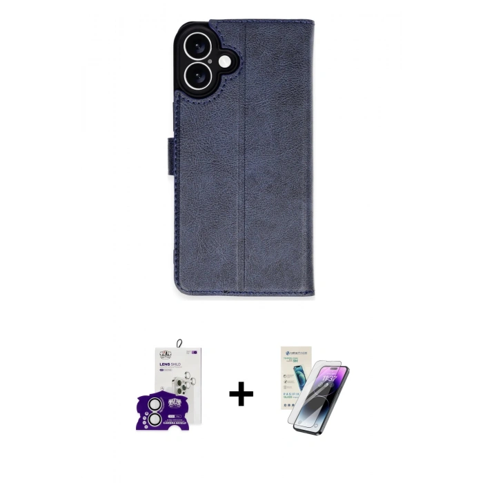 MARSİLYAN™- iPhone 16 Kılıf Siluet Işık Serisi - Şeffaf Pasifik Cam Ekran Koruyucu + Bilvis Titan Kamera Lens - GS