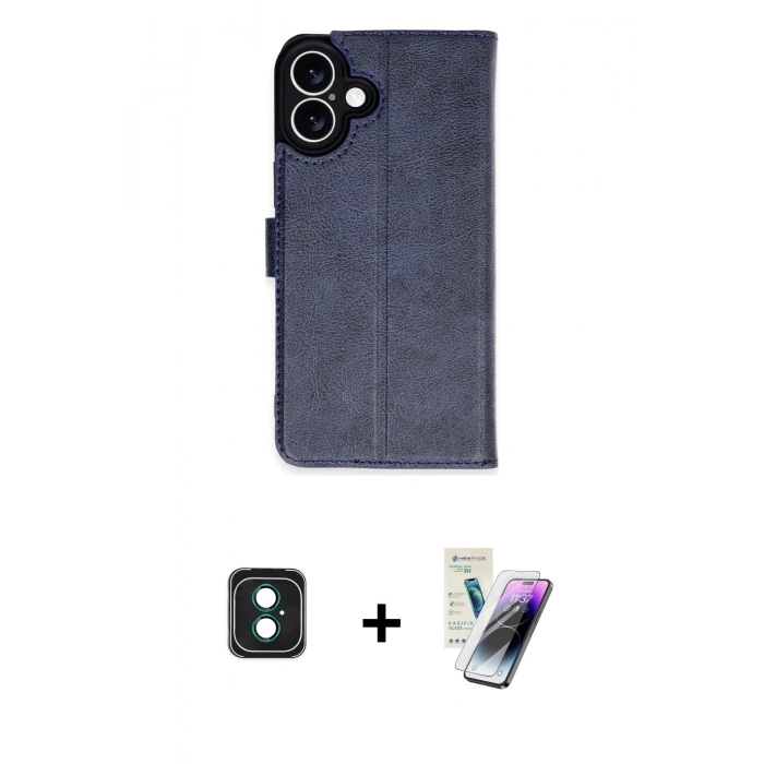 MARSİLYAN™- iPhone 16 Kılıf Siluet Işık Serisi - Şeffaf Pasifik Cam Ekran Koruyucu + PVD Metal Kamera Lens - YL