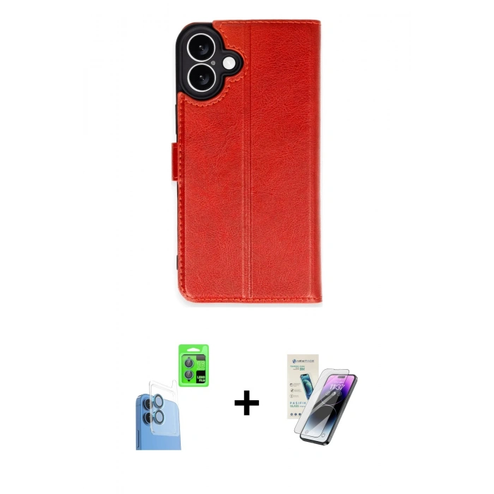 MARSİLYAN™- iPhone 16 Kılıf Siluet Işık Serisi - Şeffaf Pasifik Cam Ekran Koruyucu + Raze Metal Kamera Lens - LT