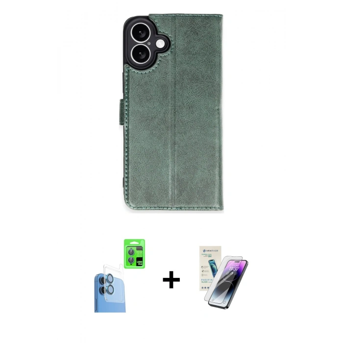 MARSİLYAN™- iPhone 16 Kılıf Siluet Işık Serisi - Şeffaf Pasifik Cam Ekran Koruyucu + Raze Metal Kamera Lens - LT