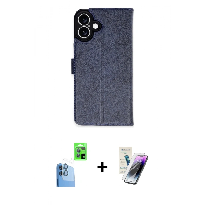 MARSİLYAN™- iPhone 16 Kılıf Siluet Işık Serisi - Şeffaf Pasifik Cam Ekran Koruyucu + Raze Metal Kamera Lens - LT