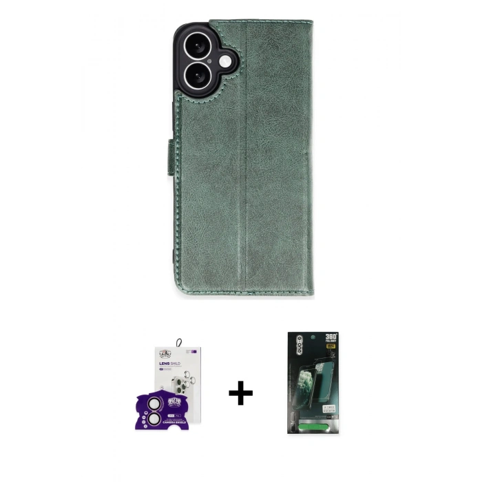 MARSİLYAN™- iPhone 16 Kılıf Siluet Işık Serisi - Siyah 360 Mat Full Body Arka Koruyucu + Bilvis Titan Kamera Lens - PE