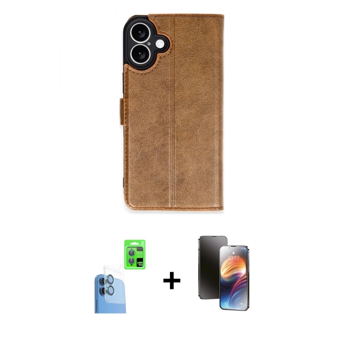 MARSİLYAN™- iPhone 16 Kılıf Siluet Işık Serisi - Siyah 3D Antistatik Mat Seramik Nano Ekran Koruyucu + Raze Metal Kamera Lens - LT
