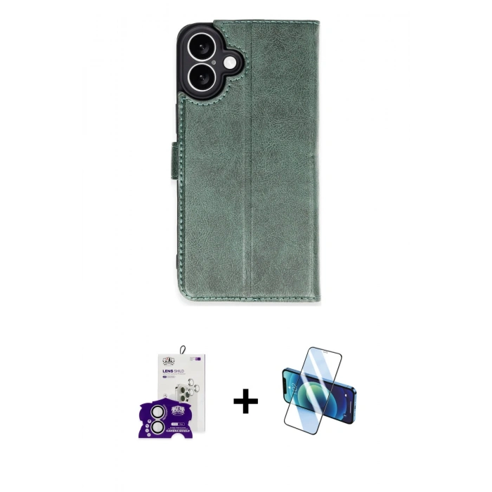 MARSİLYAN™- iPhone 16 Kılıf Siluet Işık Serisi - Siyah 3D Antistatik Seramik Nano Ekran Koruyucu + Bilvis Titan Kamera Lens - GS