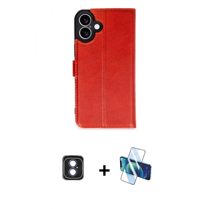 MARSİLYAN™- iPhone 16 Kılıf Siluet Işık Serisi - Siyah 3D Antistatik Seramik Nano Ekran Koruyucu + PVD Metal Kamera Lens - MI
