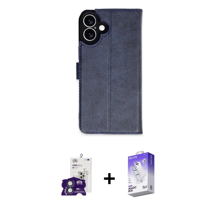 MARSİLYAN™- iPhone 16 Kılıf Siluet Işık Serisi - Siyah Bilvis 5in1 3D Magic Cam Ekran Koruyucu + Bilvis Titan Kamera Lens - YL