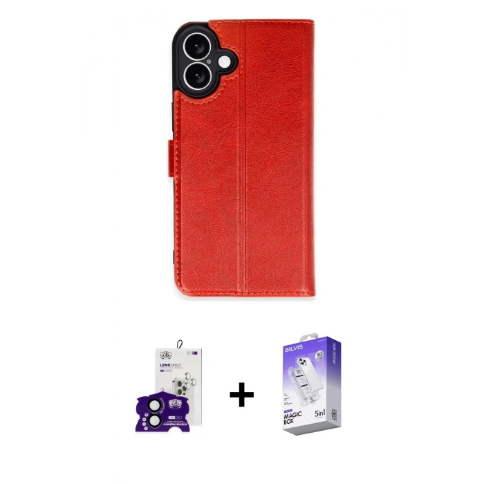 MARSİLYAN™- iPhone 16 Kılıf Siluet Işık Serisi - Siyah Bilvis 5in1 3D Magic Cam Ekran Koruyucu + Bilvis Titan Kamera Lens - SH