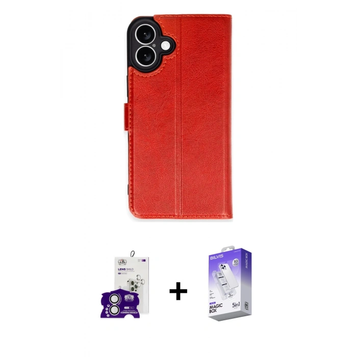 MARSİLYAN™- iPhone 16 Kılıf Siluet Işık Serisi - Siyah Bilvis 5in1 3D Magic Cam Ekran Koruyucu + Gümüş Bilvis Titan Kamera Lens