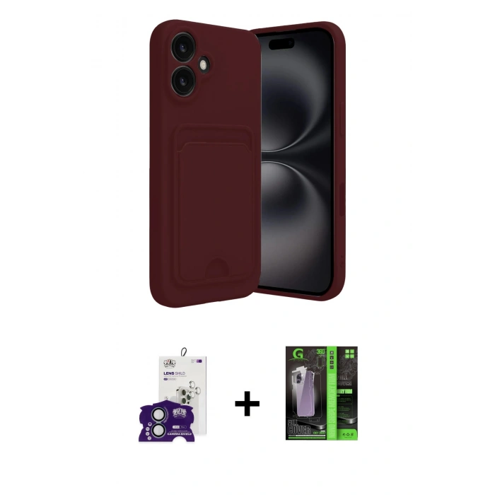 MARSİLYAN™- iPhone 16 Kılıf Vadi Çizgi Prime - Şeffaf 360 Full Body Arka Koruyucu + Bilvis Titan Kamera Lens - YL