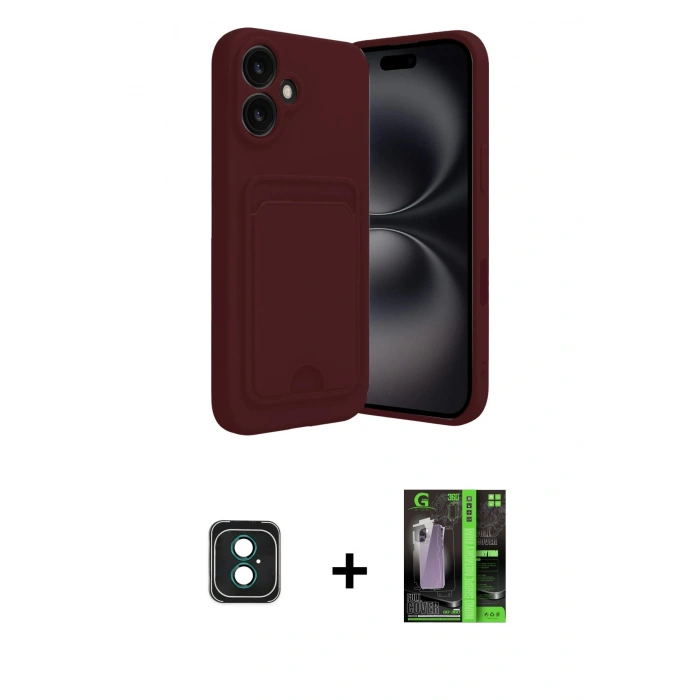 MARSİLYAN™- iPhone 16 Kılıf Vadi Çizgi Prime - Şeffaf 360 Full Body Arka Koruyucu + PVD Metal Kamera Lens - YL