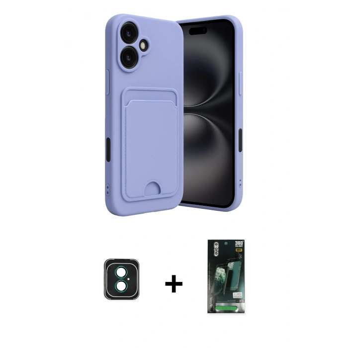 MARSİLYAN™- iPhone 16 Kılıf Vadi Çizgi Prime - Siyah 360 Mat Full Body Arka Koruyucu + PVD Metal Kamera Lens - YL