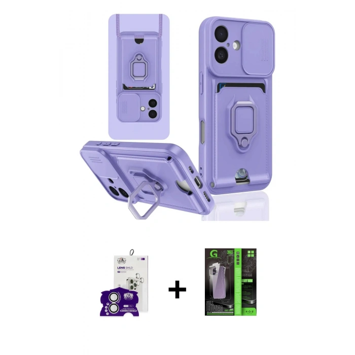 MARSİLYAN™- iPhone 16 Kılıf Vadi Form Prime - Şeffaf 360 Full Body Arka Koruyucu + Bilvis Titan Kamera Lens - GS