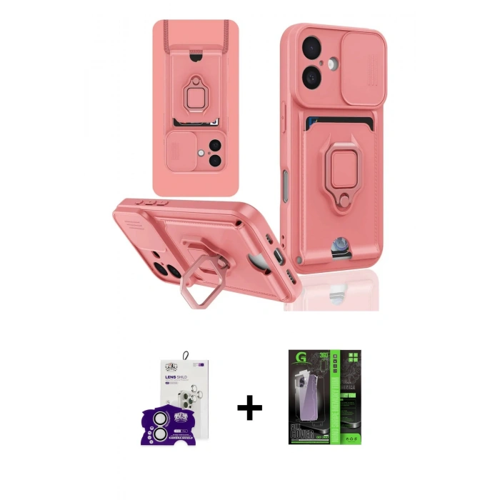 MARSİLYAN™- iPhone 16 Kılıf Vadi Form Prime - Şeffaf 360 Full Body Arka Koruyucu + Bilvis Titan Kamera Lens - GS