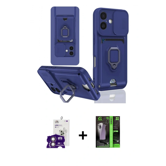 MARSİLYAN™- iPhone 16 Kılıf Vadi Form Prime - Şeffaf 360 Full Body Arka Koruyucu + Bilvis Titan Kamera Lens - PE