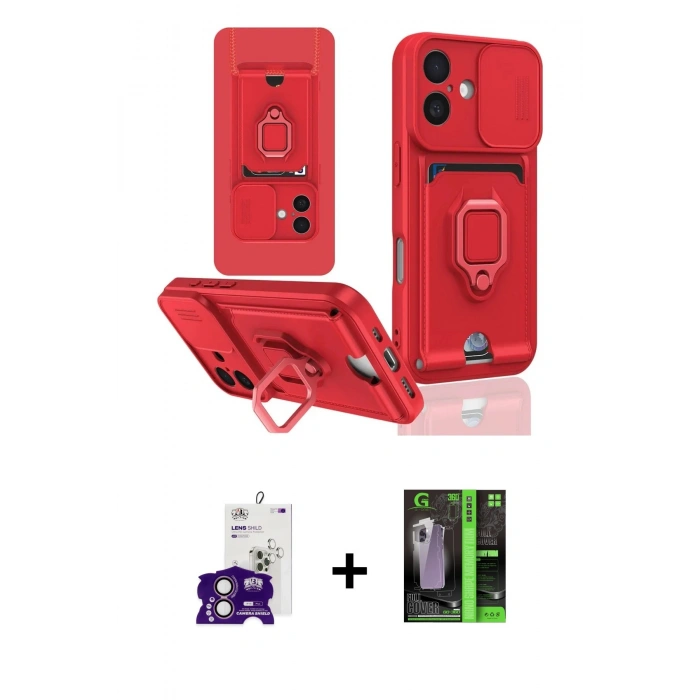 MARSİLYAN™- iPhone 16 Kılıf Vadi Form Prime - Şeffaf 360 Full Body Arka Koruyucu + Bilvis Titan Kamera Lens - PE