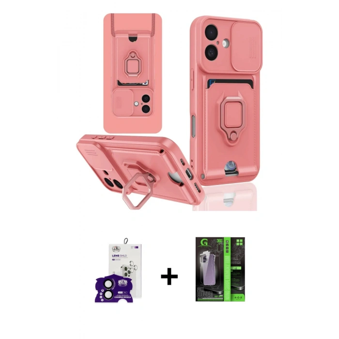 MARSİLYAN™- iPhone 16 Kılıf Vadi Form Prime - Şeffaf 360 Full Body Arka Koruyucu + Bilvis Titan Kamera Lens - SH