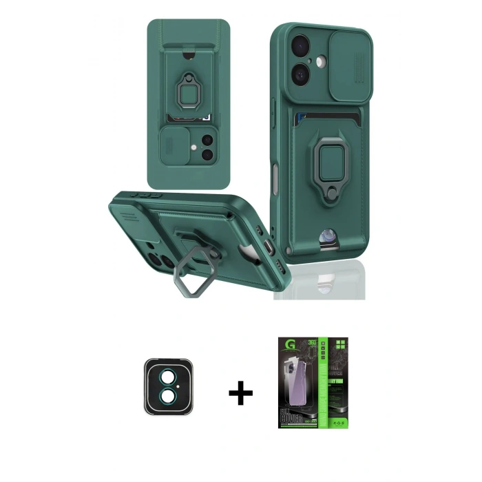 MARSİLYAN™- iPhone 16 Kılıf Vadi Form Prime - Şeffaf 360 Full Body Arka Koruyucu + PVD Metal Kamera Lens - YL