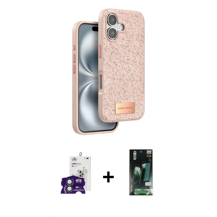 MARSİLYAN™- iPhone 16 Kılıf Vadi Klasik Serisi - Siyah 360 Mat Full Body Arka Koruyucu + Bilvis Titan Kamera Lens - YL