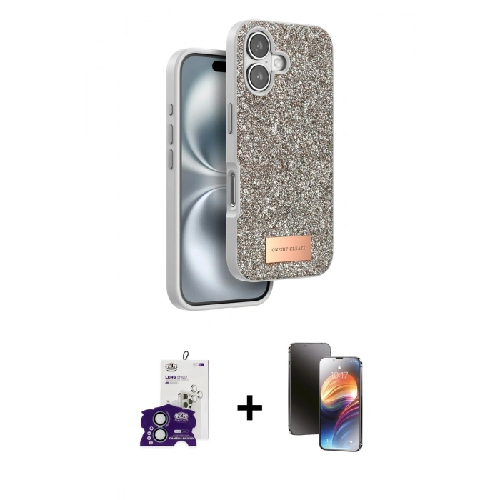 MARSİLYAN™- iPhone 16 Kılıf Vadi Klasik Serisi - Siyah 3D Antistatik Mat Seramik Nano Ekran Koruyucu + Bilvis Titan Kamera Lens - YL