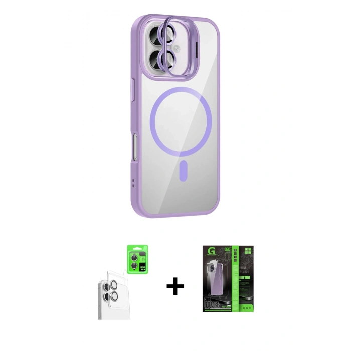MARSİLYAN™- iPhone 16 Kılıf Yadigar Asil Koleksiyonu - Şeffaf 360 Full Body Arka Koruyucu + Raze Metal Kamera Lens - BZ