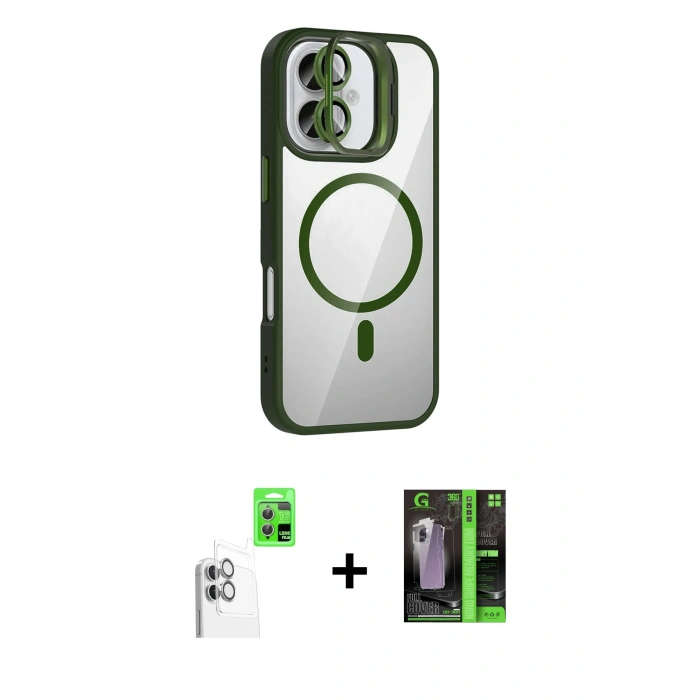 MARSİLYAN™- iPhone 16 Kılıf Yadigar Asil Koleksiyonu - Şeffaf 360 Full Body Arka Koruyucu + Raze Metal Kamera Lens - BZ