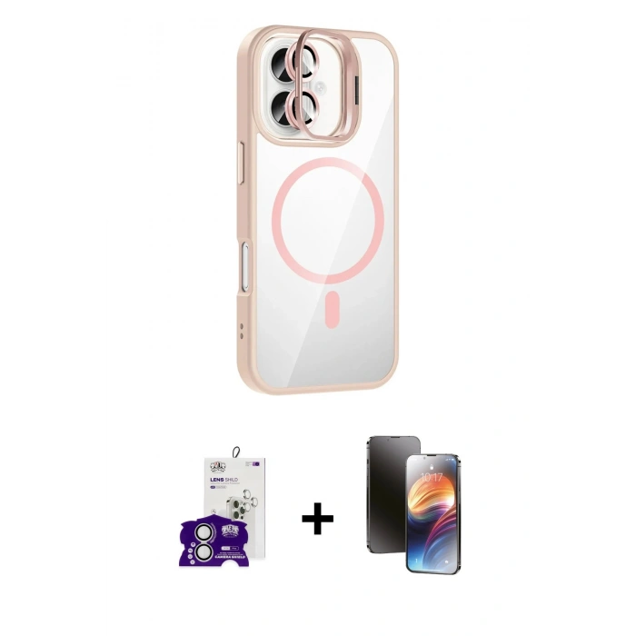 MARSİLYAN™- iPhone 16 Kılıf Yadigar Asil Koleksiyonu - Siyah 3D Antistatik Mat Seramik Nano Ekran Koruyucu + Bilvis Titan Kamera Lens - GS