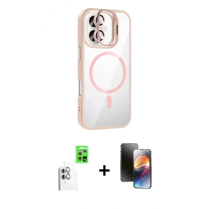 MARSİLYAN™- iPhone 16 Kılıf Yadigar Asil Koleksiyonu - Siyah 3D Antistatik Mat Seramik Nano Ekran Koruyucu + Raze Metal Kamera Lens - BZ