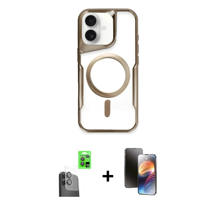 MARSİLYAN™- iPhone 16 Kılıf Yadigar Klasik Özel Seri - Siyah 3D Antistatik Mat Seramik Nano Ekran Koruyucu + Raze Metal Kamera Lens - SH