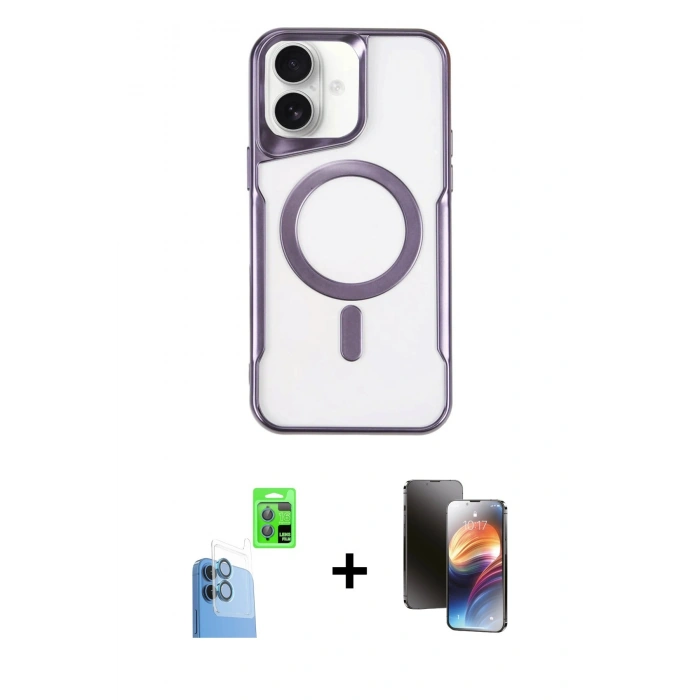 MARSİLYAN™- iPhone 16 Kılıf Yadigar Klasik Özel Seri - Siyah 3D Antistatik Mat Seramik Nano Ekran Koruyucu + Raze Metal Kamera Lens - LT