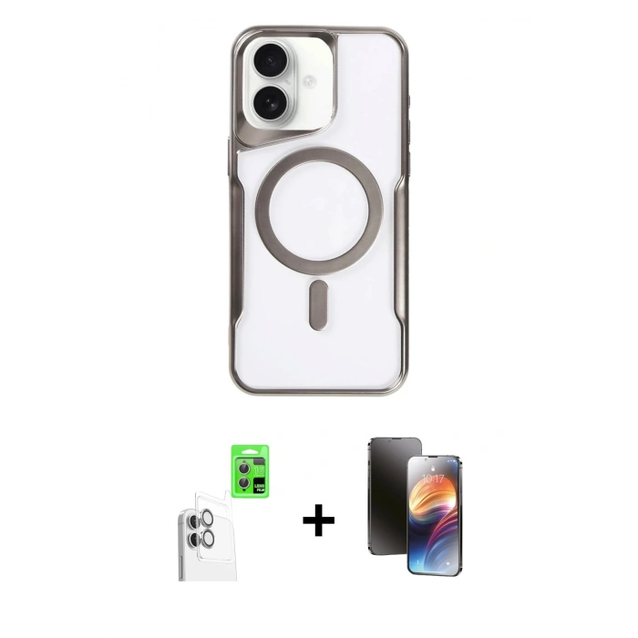 MARSİLYAN™- iPhone 16 Kılıf Yadigar Klasik Özel Seri - Siyah 3D Antistatik Mat Seramik Nano Ekran Koruyucu + Raze Metal Kamera Lens - BZ