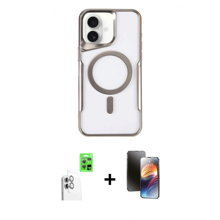 MARSİLYAN™- iPhone 16 Kılıf Yadigar Klasik Özel Seri - Siyah 3D Antistatik Mat Seramik Nano Ekran Koruyucu + Raze Metal Kamera Lens - BZ
