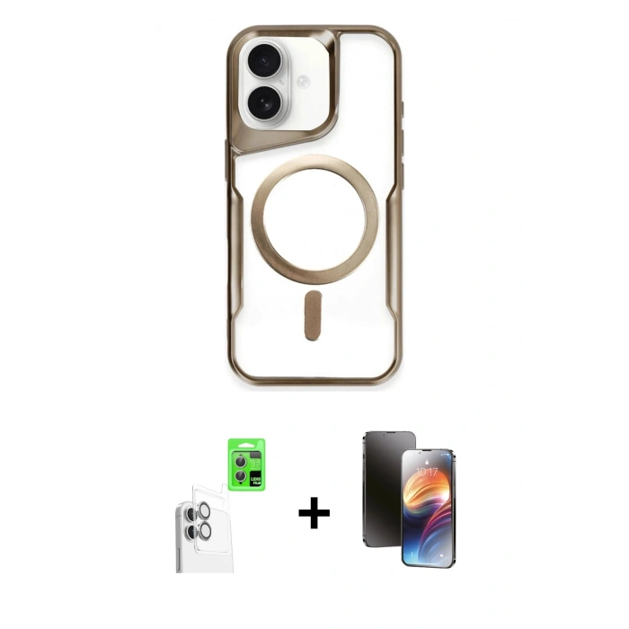 MARSİLYAN™- iPhone 16 Kılıf Yadigar Klasik Özel Seri - Siyah 3D Antistatik Mat Seramik Nano Ekran Koruyucu + Raze Metal Kamera Lens - BZ