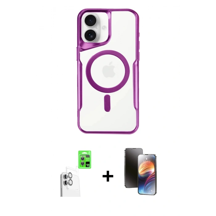 MARSİLYAN™- iPhone 16 Kılıf Yadigar Klasik Özel Seri - Siyah 3D Antistatik Mat Seramik Nano Ekran Koruyucu + Raze Metal Kamera Lens - BZ