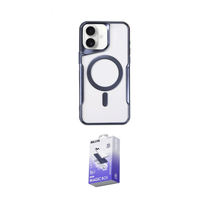 MARSİLYAN™- iPhone 16 Kılıf Yadigar Klasik Özel Seri - Siyah Bilvis 5in1 5D Magic Hayalet Cam Ekran Koruyucu