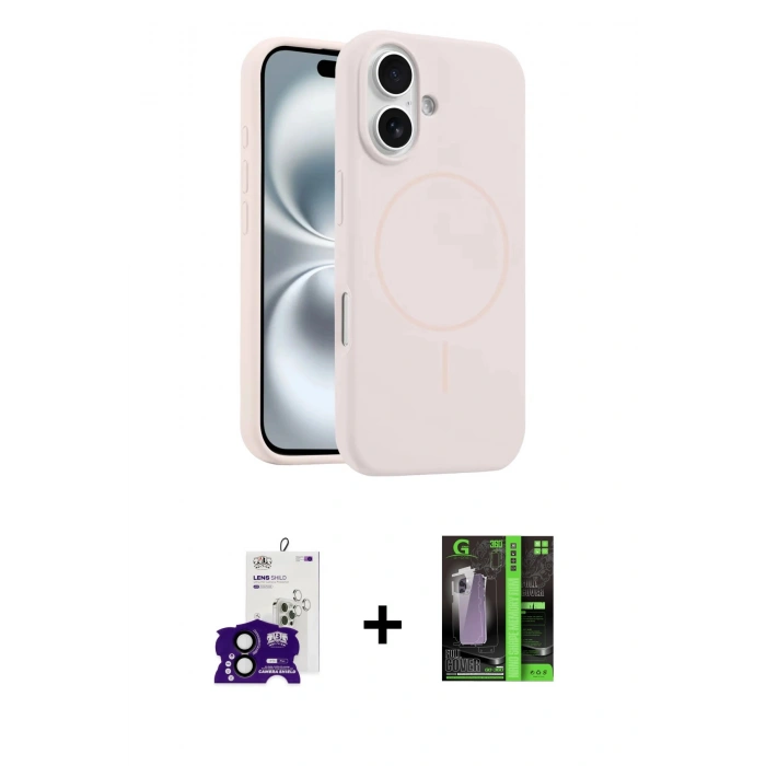 MARSİLYAN™- iPhone 16 Kılıf Yankı Form Serisi - Şeffaf 360 Full Body Arka Koruyucu + Bilvis Titan Kamera Lens - SH