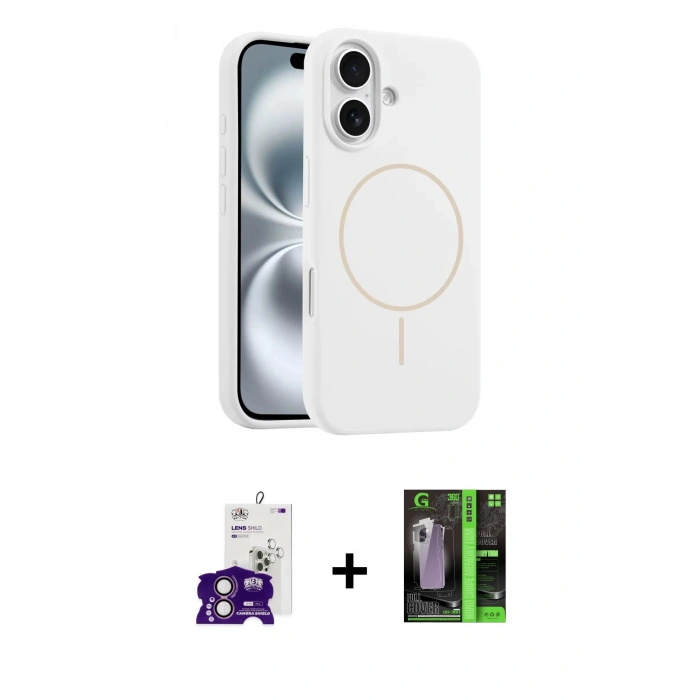 MARSİLYAN™- iPhone 16 Kılıf Yankı Form Serisi - Şeffaf 360 Full Body Arka Koruyucu + Bilvis Titan Kamera Lens - PE