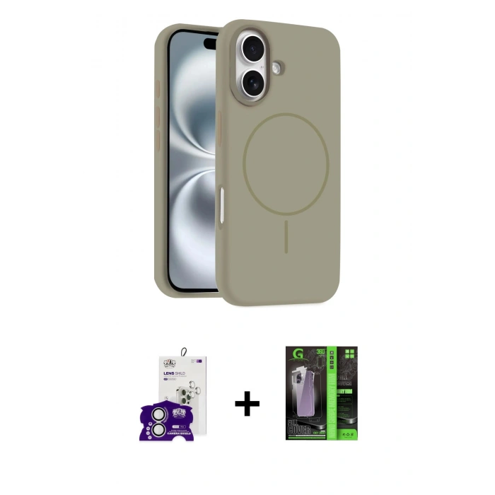 MARSİLYAN™- iPhone 16 Kılıf Yankı Form Serisi - Şeffaf 360 Full Body Arka Koruyucu + Bilvis Titan Kamera Lens - GS