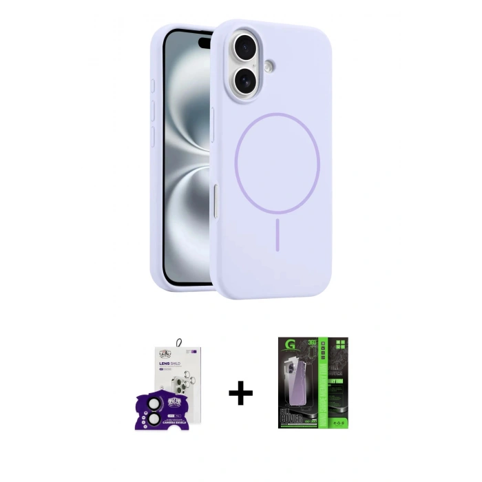 MARSİLYAN™- iPhone 16 Kılıf Yankı Form Serisi - Şeffaf 360 Full Body Arka Koruyucu + Bilvis Titan Kamera Lens - SH