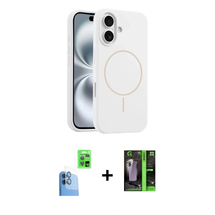 MARSİLYAN™- iPhone 16 Kılıf Yankı Form Serisi - Şeffaf 360 Full Body Arka Koruyucu + Raze Metal Kamera Lens - LT