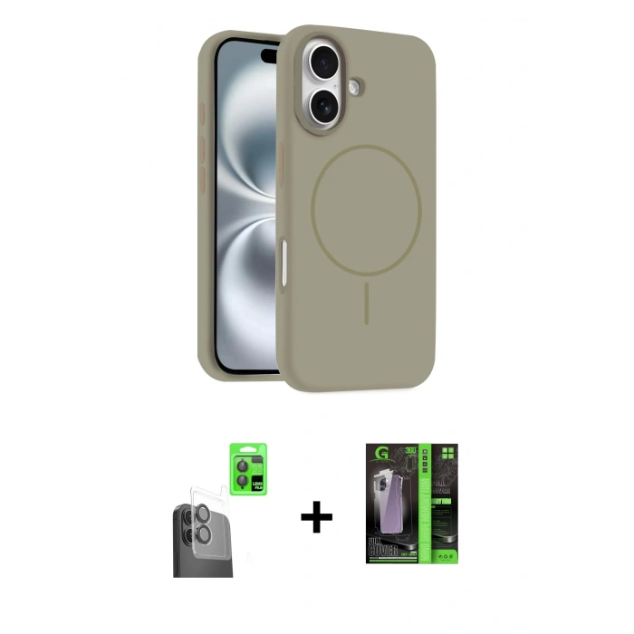 MARSİLYAN™- iPhone 16 Kılıf Yankı Form Serisi - Şeffaf 360 Full Body Arka Koruyucu + Raze Metal Kamera Lens - SH